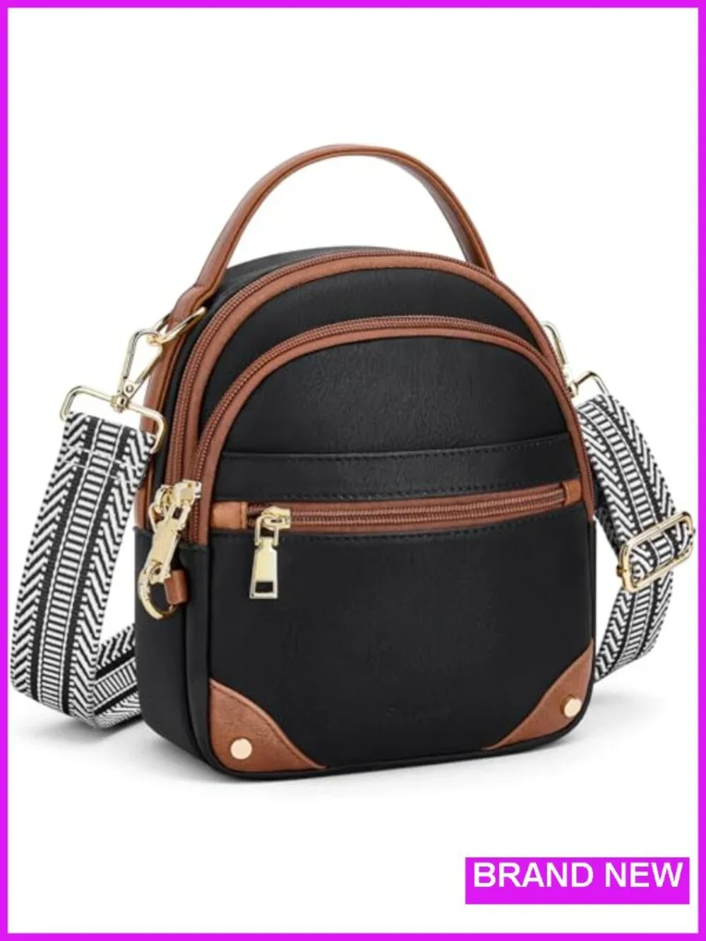 Anti Theft Crossbody Bag for Women RFID Secure Travel Purse Faux Leather